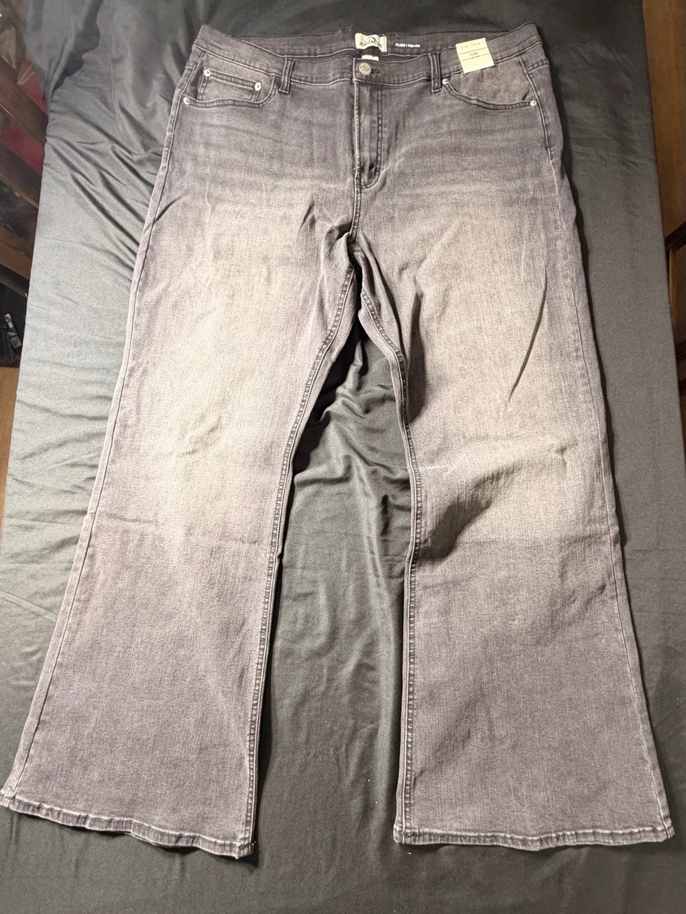 Jordache Gray Wide-Leg Flare Jeans